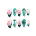 Nails Spring Blossom Emerald French Press-On Nails